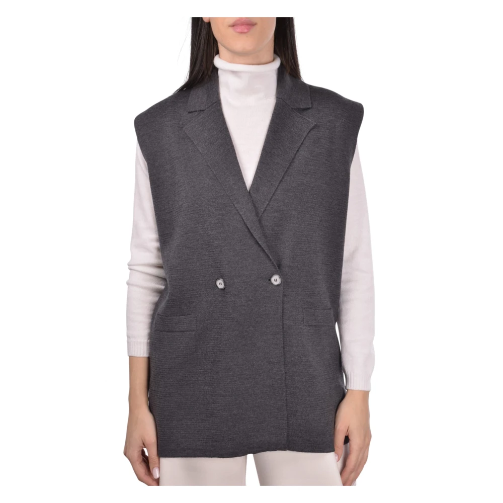 Gran Sasso Stijlvolle Gilet voor Mannen Gray Dames