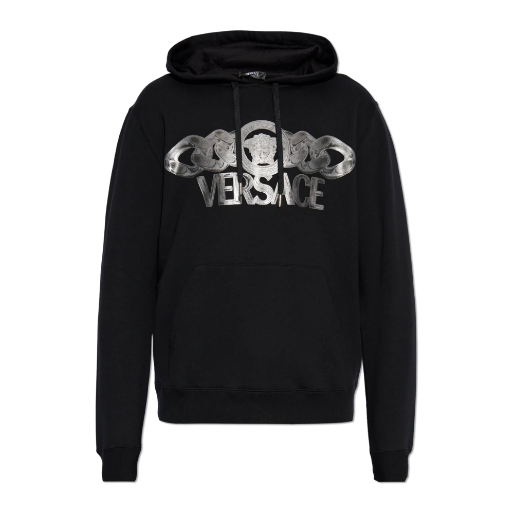 Versace Men's Black Sweatshirt With Logo - Hoodies - S - Sweatshirts & Hoodies