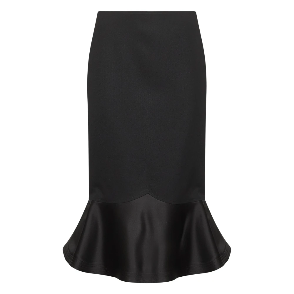 Fendi Women's Black Wool Peplum Midi Skirt - Midi Skirts - Xs - Skirts