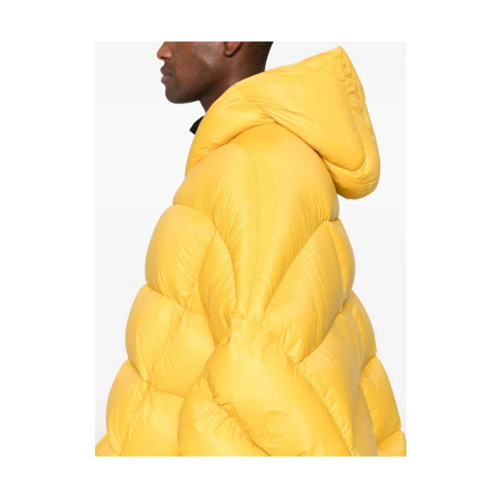 Rick Owens Gele Gewatteerde Donsjas van Gans Yellow Heren