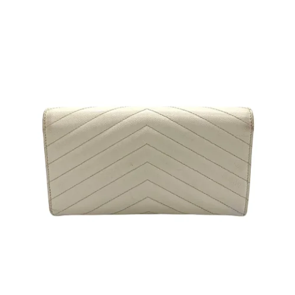 Yves Saint Laurent Vintage Pre-owned Leather wallets White Dames