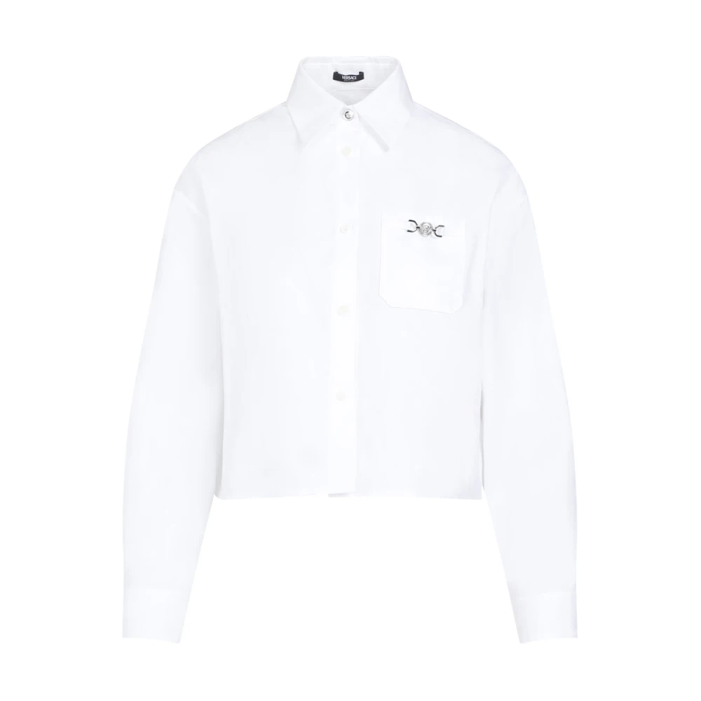 Versace Witte Katoenen Barok Shirt White Dames