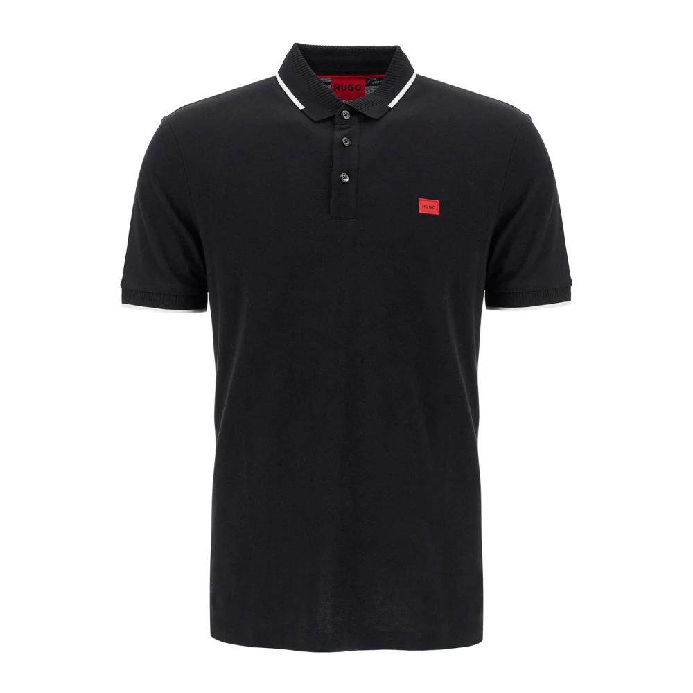 Hugo Boss Polo Shirt met Contrastafwerking Black Heren