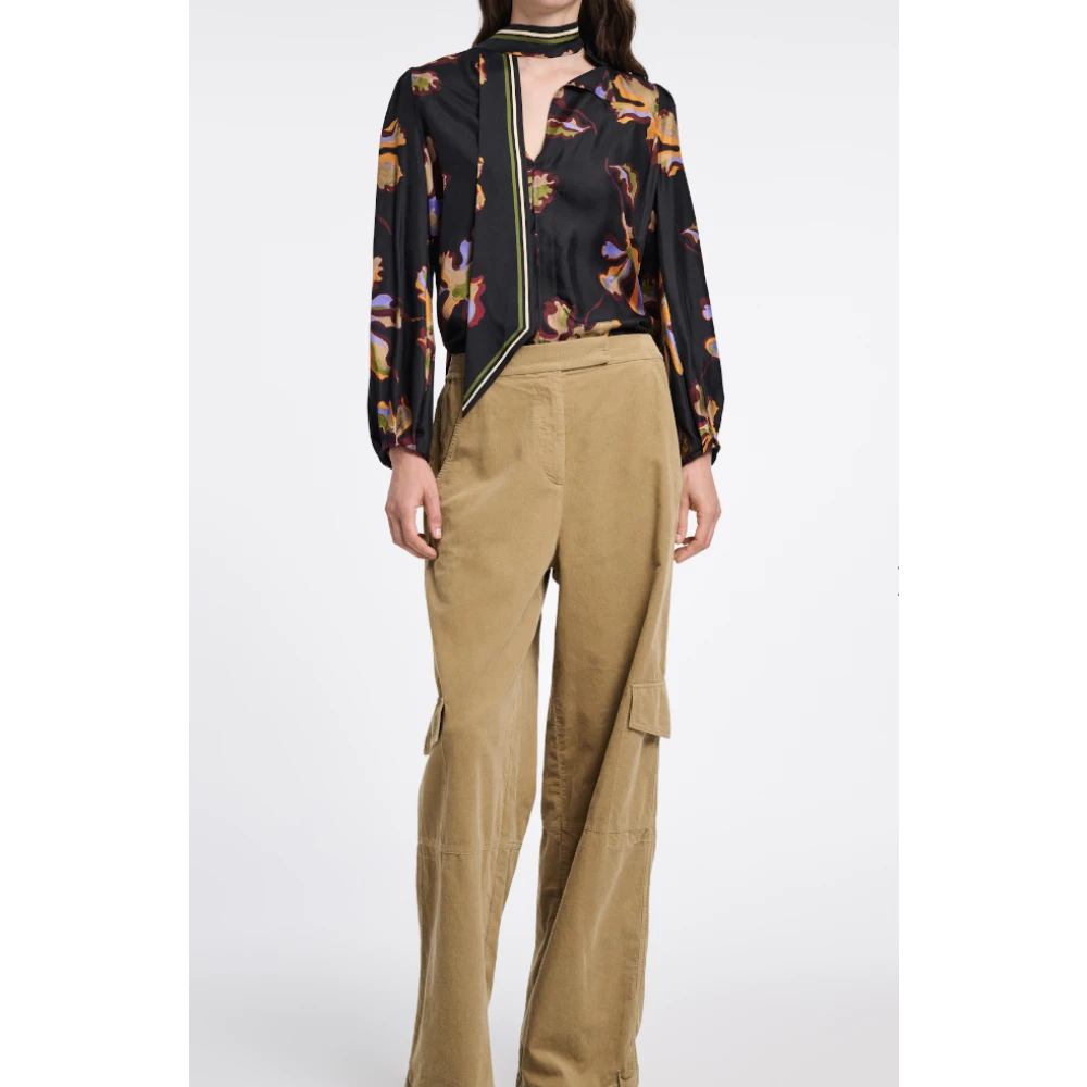 dorothee schumacher Bloemige verleidelijke blouse met asymmetrische kraag Multicolor Dames