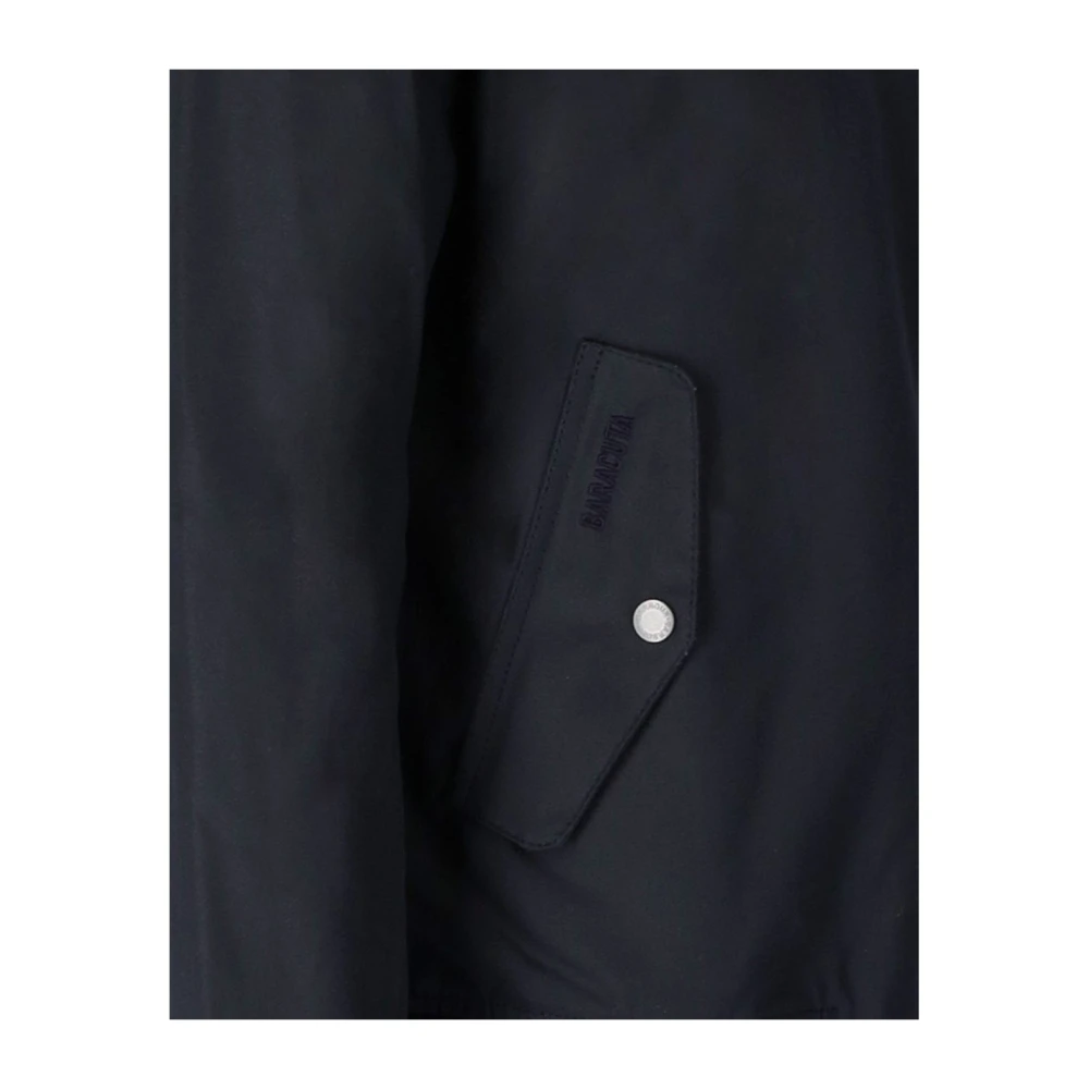 Baracuta Navy Blauwe Gewaxte Katoenen Jas Blue Heren