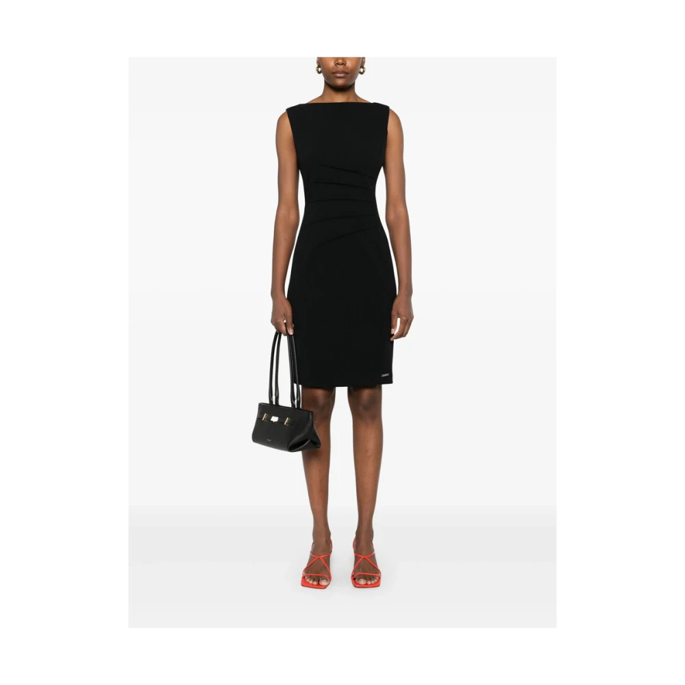 Calvin Klein Zwarte Mouwloze Jurk met Achterrits Black Dames