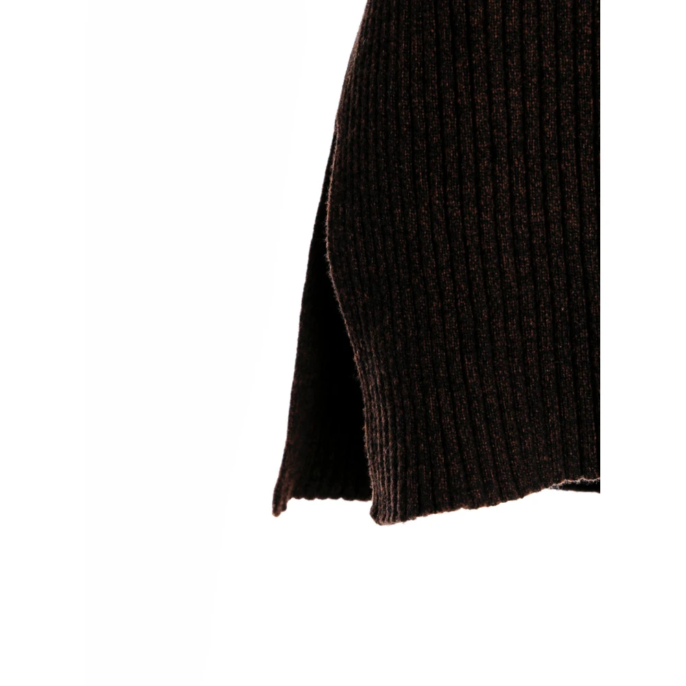 Holzweiler Geribbelde Mouwloze Gebreide Vest Brown Dames