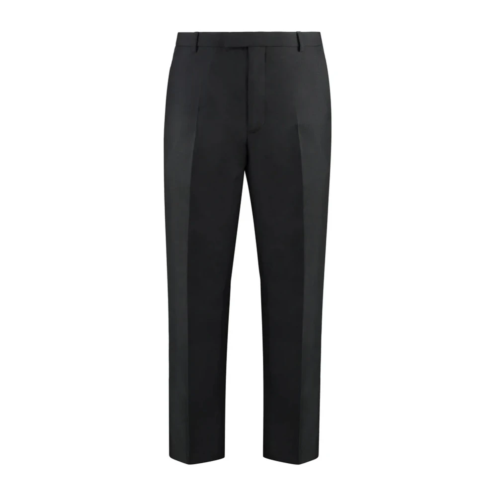 Gucci Zwarte Wollen Twill Broek Black Heren