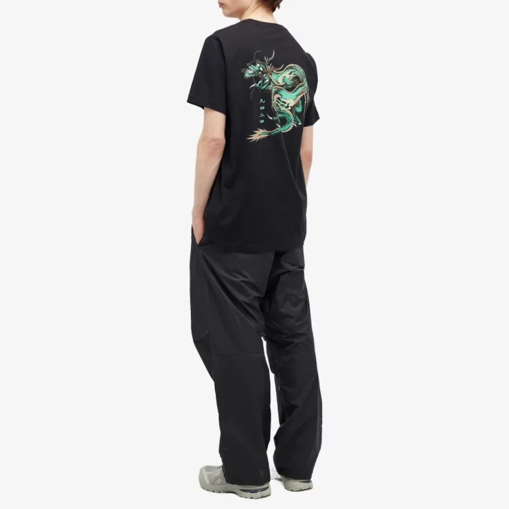 Maharishi Bamboe T-shirt Zwart Grafische Print Black Heren