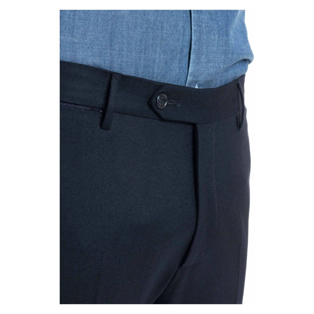 Tagliatore Blauwe Flanellen Jurk met Zakken Blue Heren