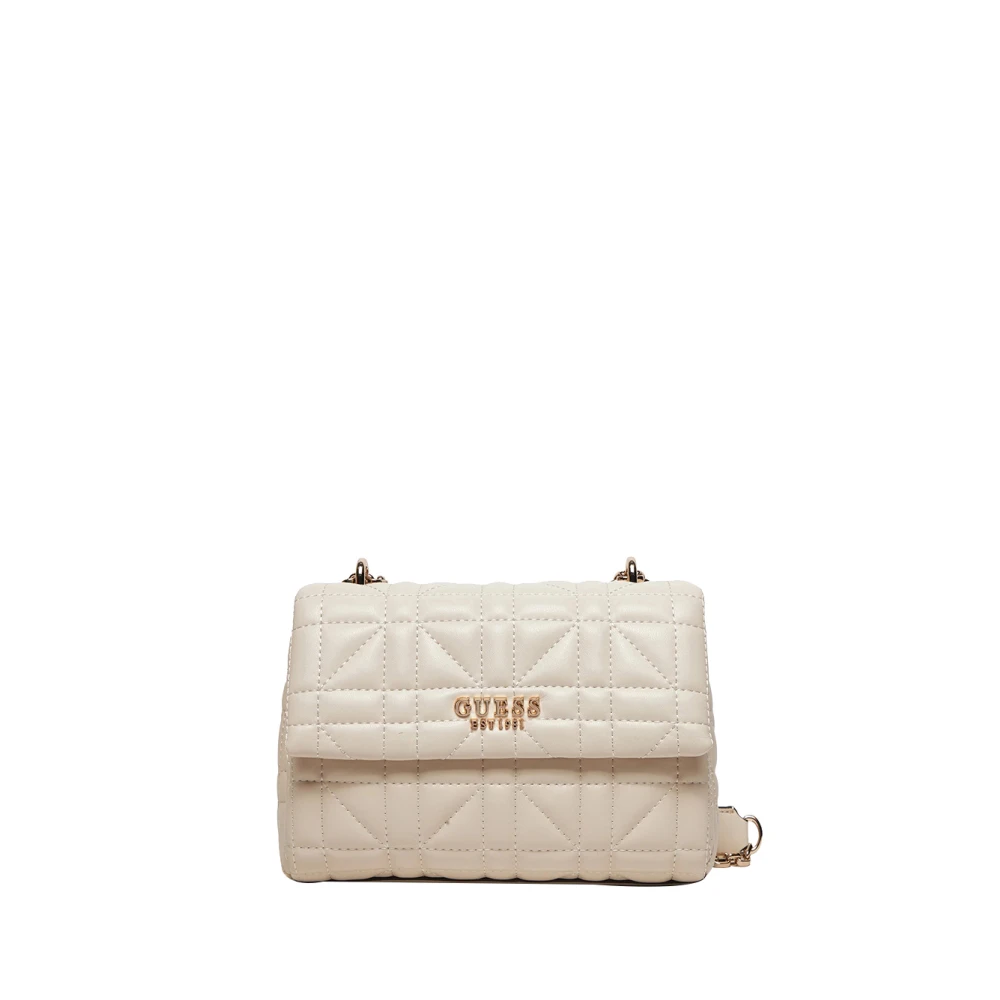 Guess Elegante Beige Schoudertas met Gouden Details Beige Dames