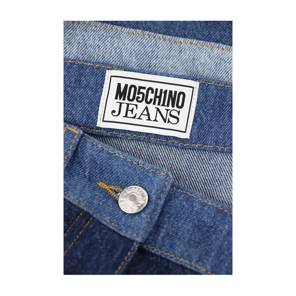 Moschino Multicolor Patchwork Denim Jurk Multicolor Dames