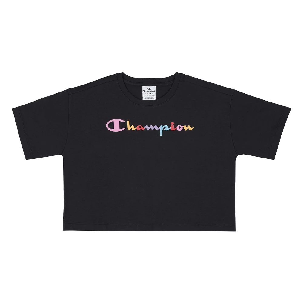 Champion Crewneck Cropt T-shirt Black Dames