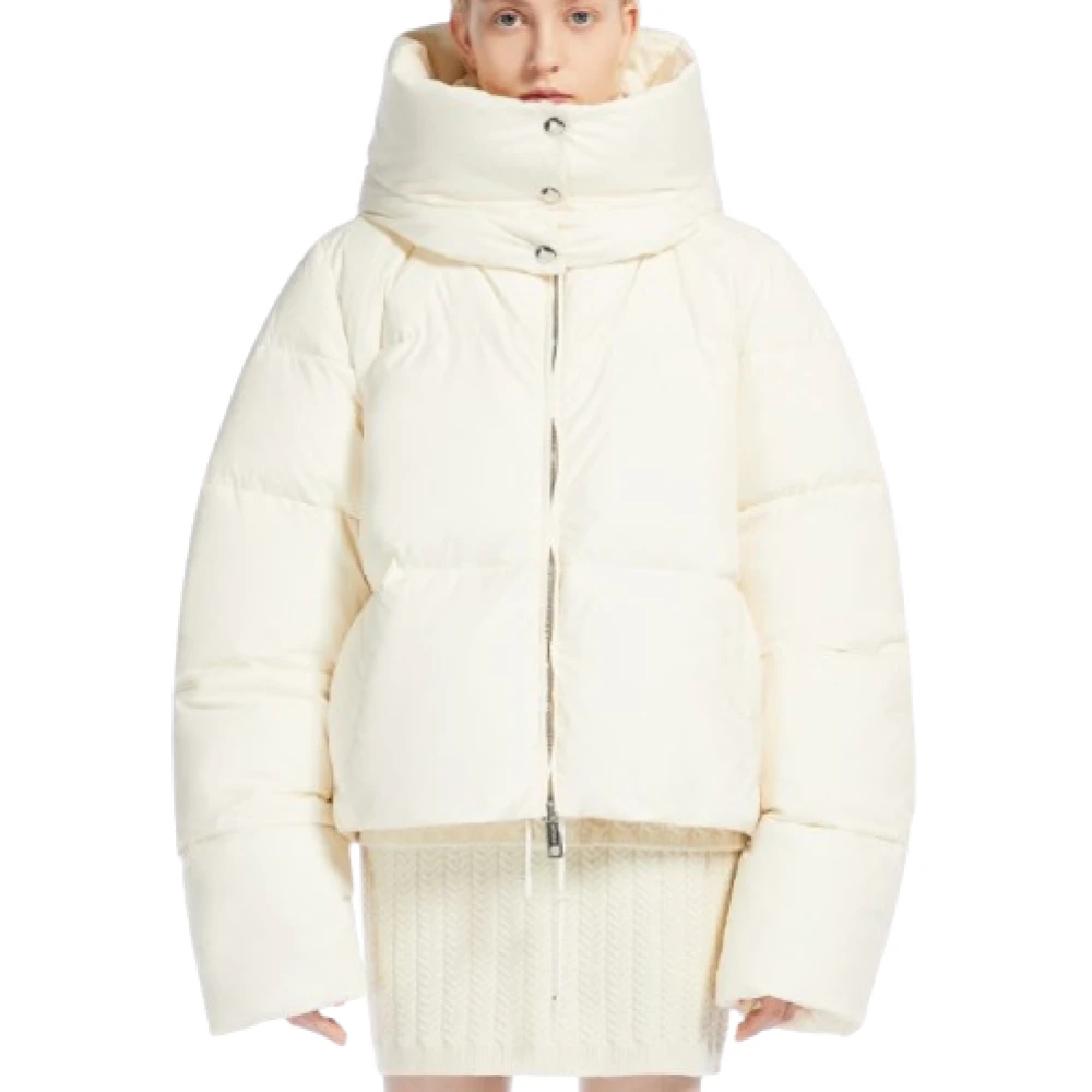 SPORTMAX Zwarte donsjas met oversized pasvorm Beige Dames