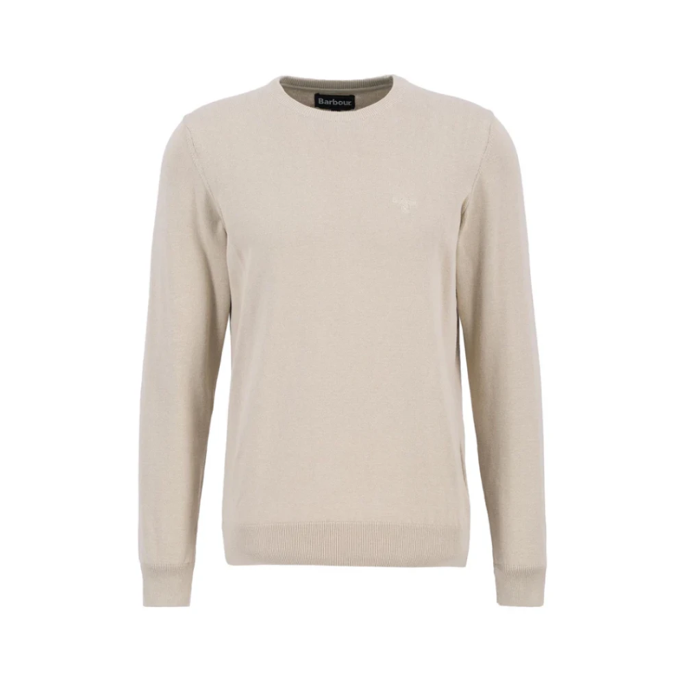 Barbour Men's Beige Round-Neck Knitwear, L, Pima Cotton Crew