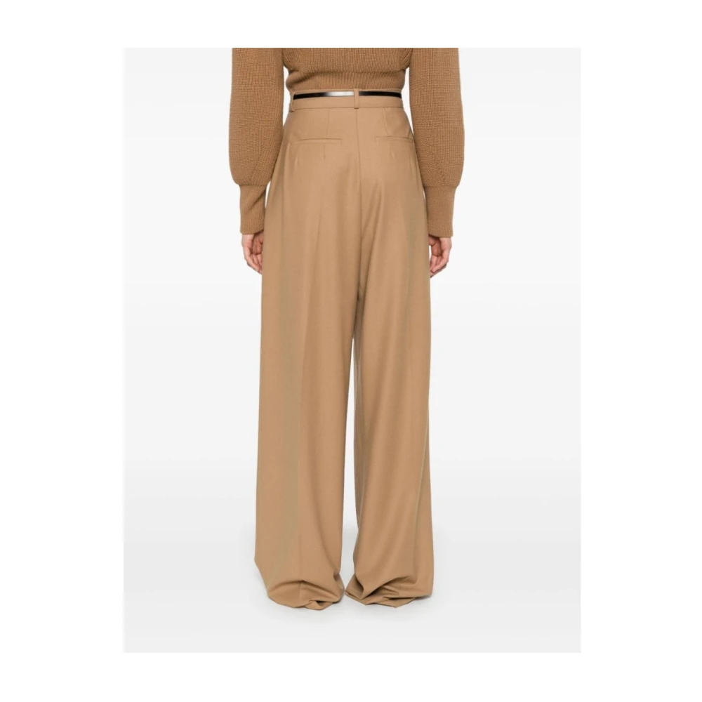 SPORTMAX Wijde Broek in Trendy Stijl Brown Dames