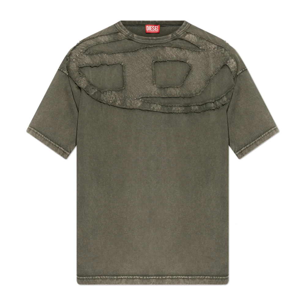 Diesel Herr Grön Toppar Xl, Bomull, T-Boxt-Den T-Shirt