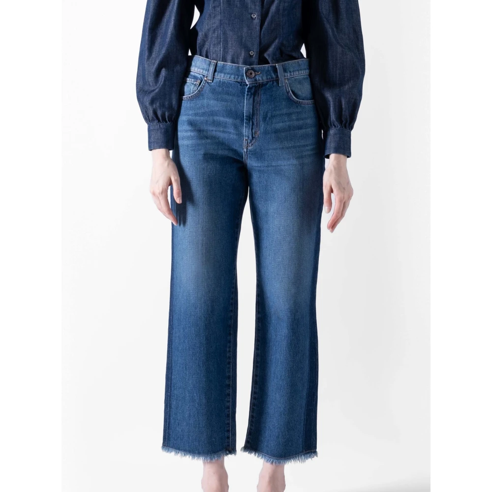 Max Mara Weekend Raw Edge Denim Broek Blue Dames