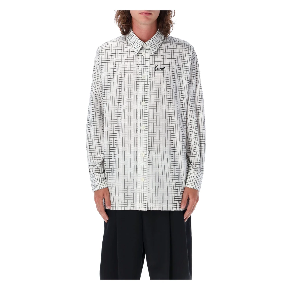 Kenzo Witte Oversized Grafische Print Shirt White Heren