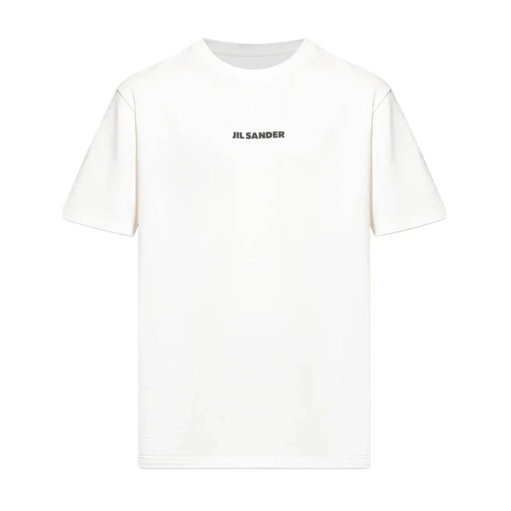 Jil Sander Men's White T-Shirts, L, Logo T-Shirt