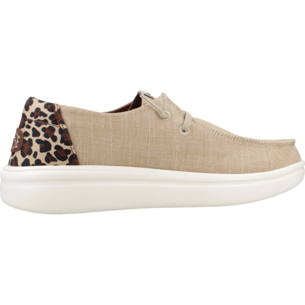 Hey Dude Beige Laced Shoes, Female, 4 Uk, Animal Rise Laced Shoes