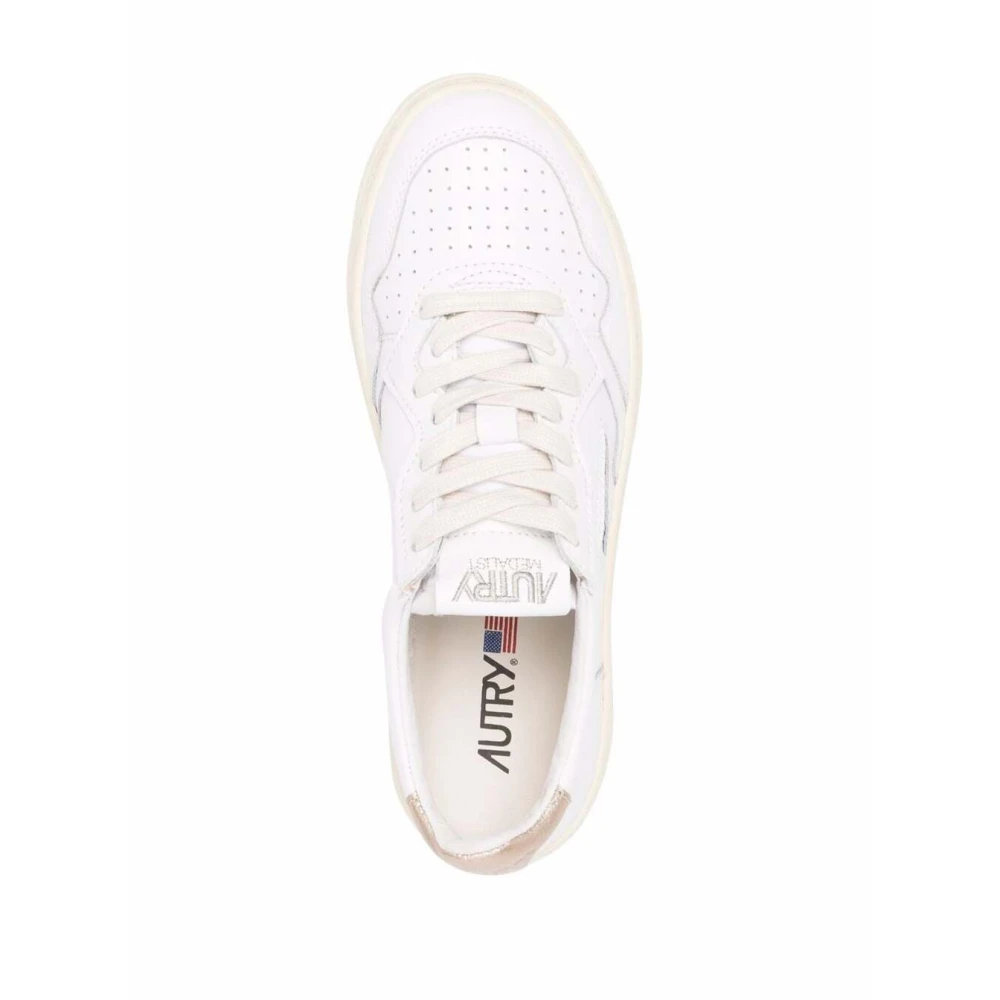 Autry Witte Leren Sneakers met Veters White Dames