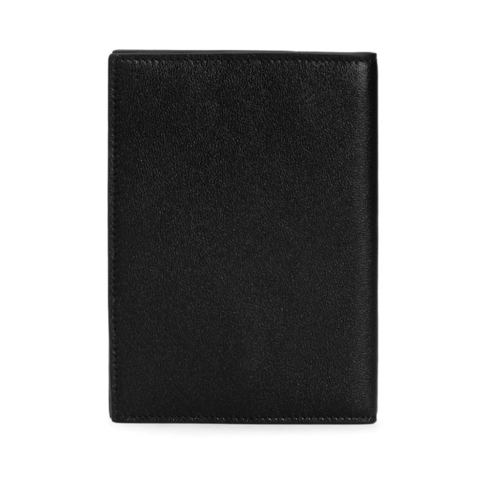 Dolce & Gabbana Zwarte leren paspoortportemonnee Black Heren
