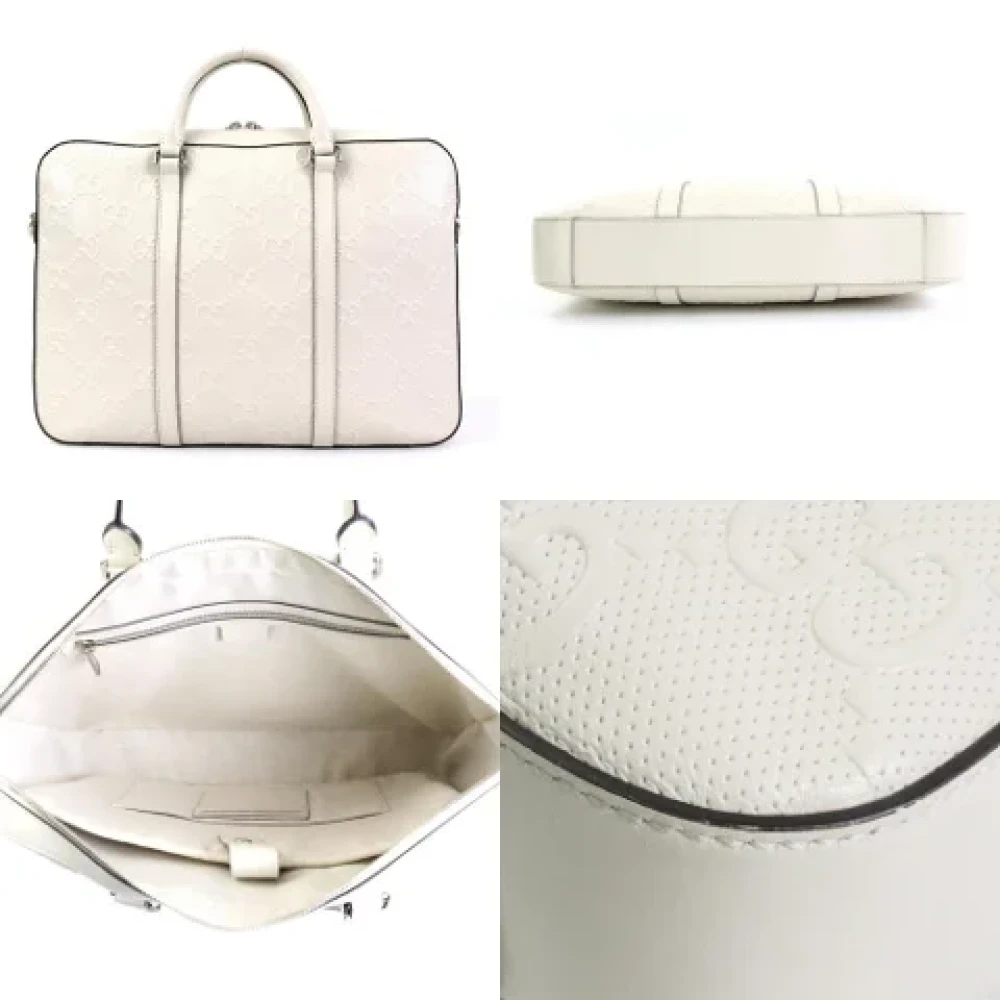 Gucci Vintage Pre-owned Leather travel-bags Beige Dames