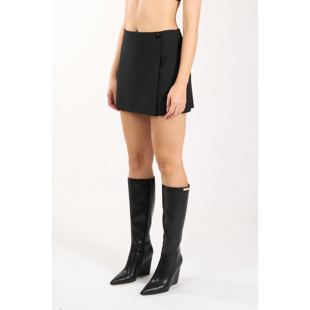 Twinset Wollen Wrap Shorts Black Dames