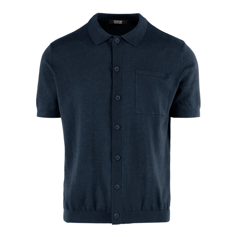 Bomboogie Uomo Blu - Maglia Polo In Lino E Cotone - Knitwear - 3XL