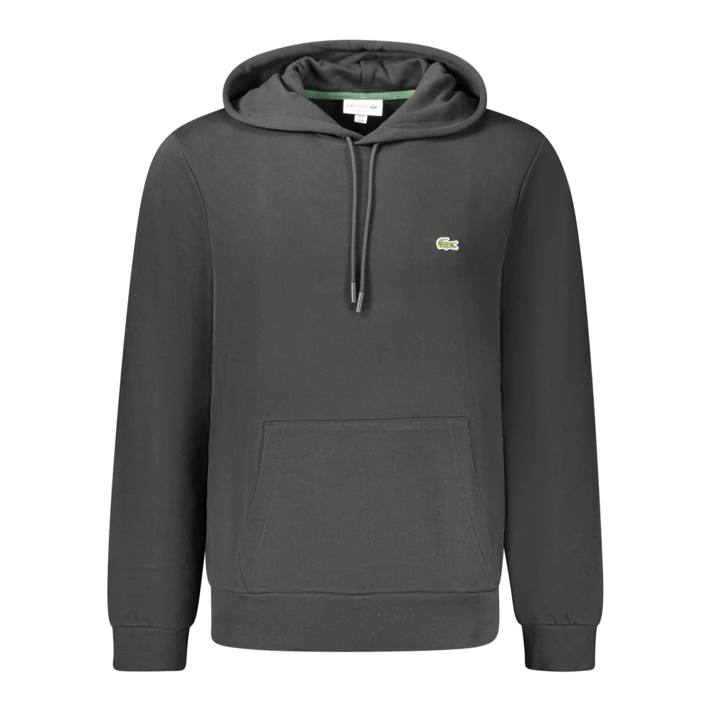 Lacoste Men's Black Long-Sleeved Hooded Sweatshirt