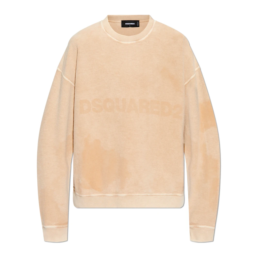 Dsquared2 Sweatshirt med logotyp Beige, Herr