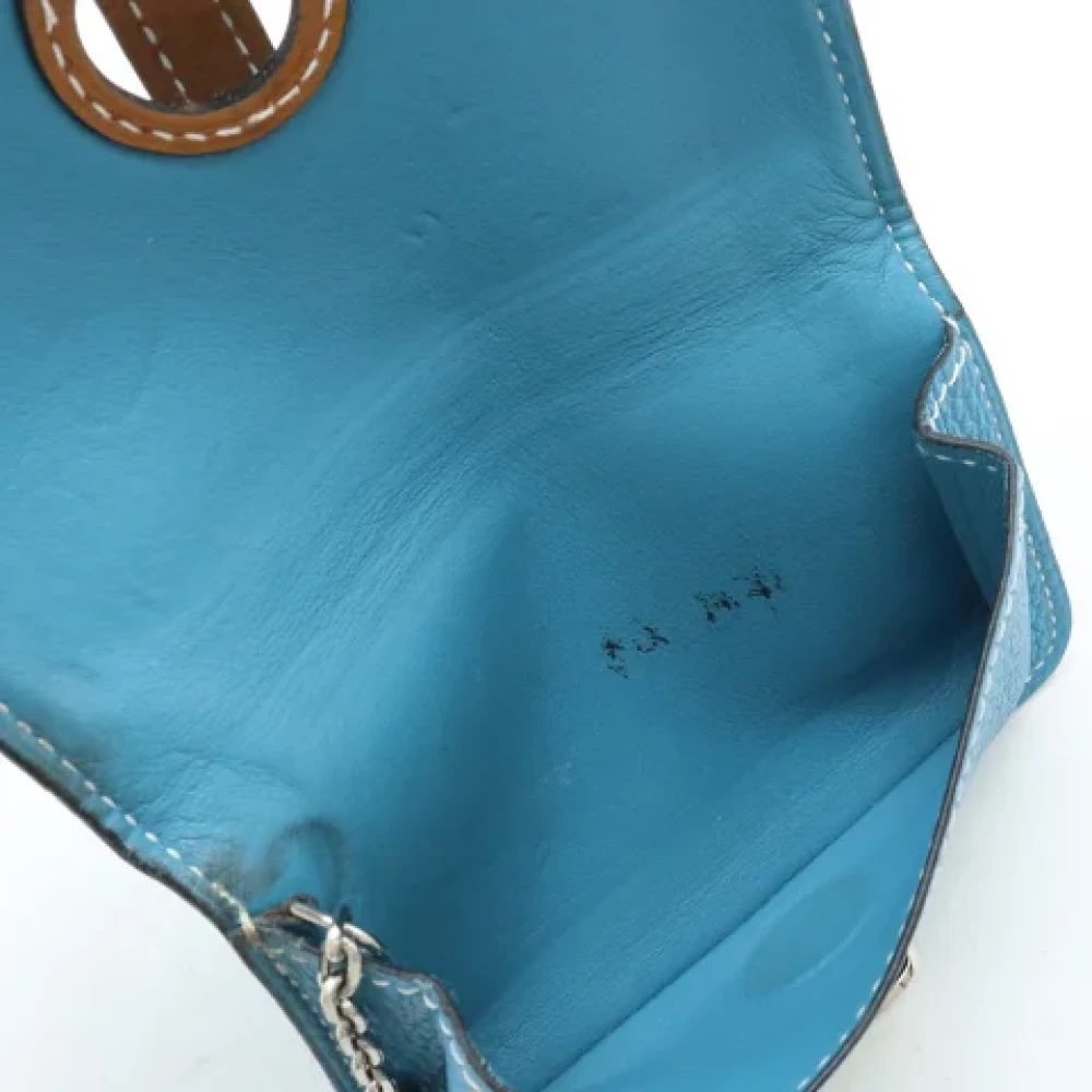 Hermès Vintage Pre-owned Leather wallets Blue Dames