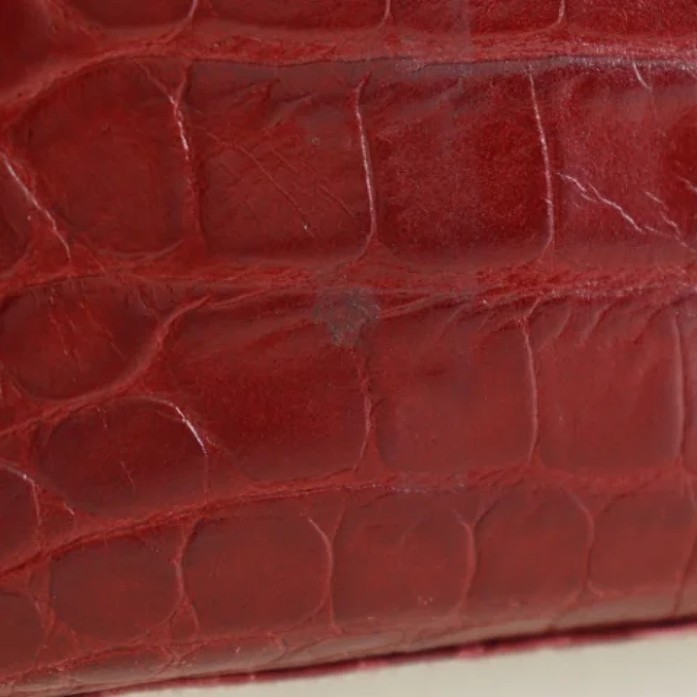 Salvatore Ferragamo Pre-owned Leather shoulder-bags Red Dames