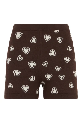 Shorts med hjärtmönster