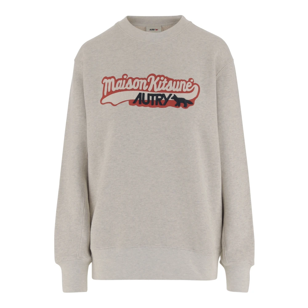 Autry Women's Gray Grey Cotton Logo Print Sweatshirt - Sweatshirts - M - Sweatshirts & Hoodies