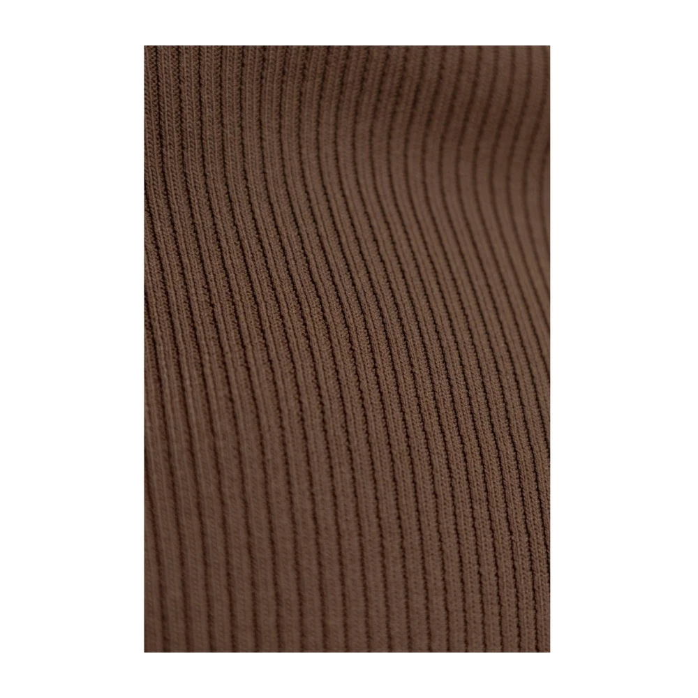 By Malene Birger Rib Haltertop met Open Rug By Herenne Birger Brown Dames