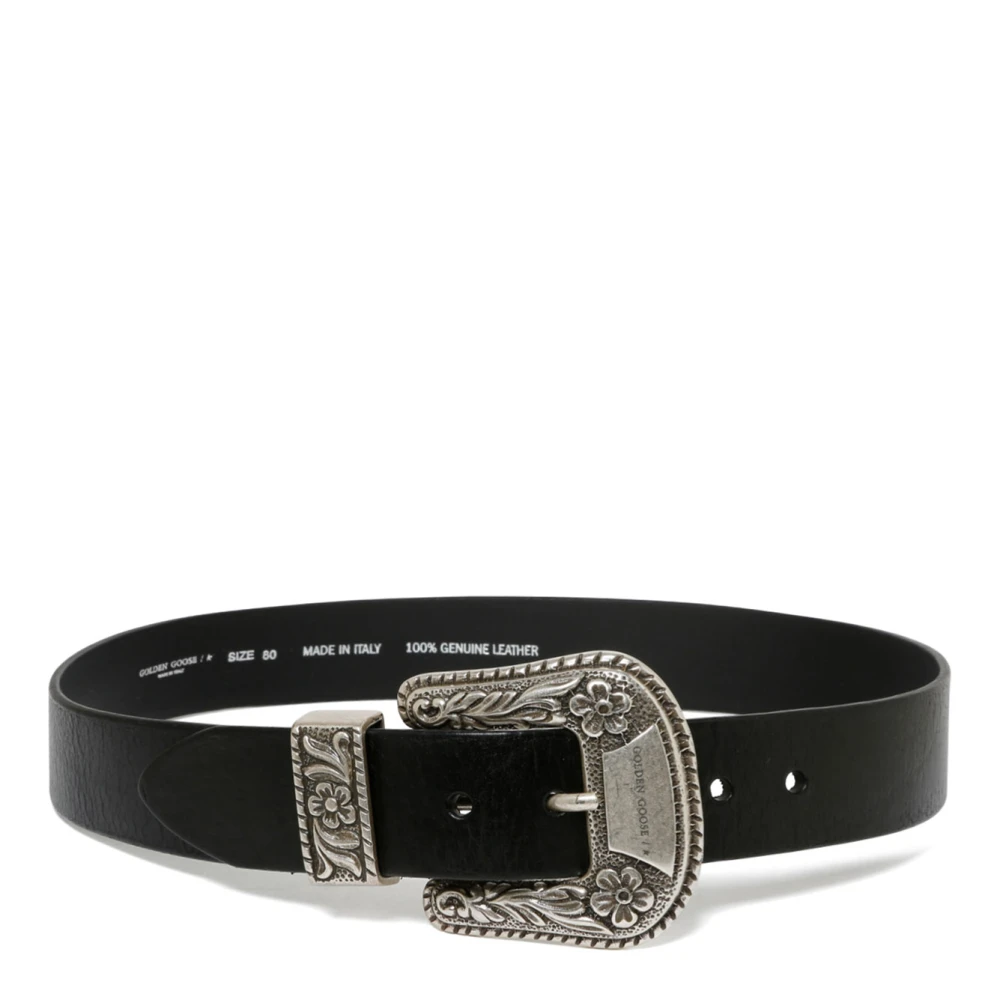 Golden Goose Donna Nero Cintura Con Logo Inciso