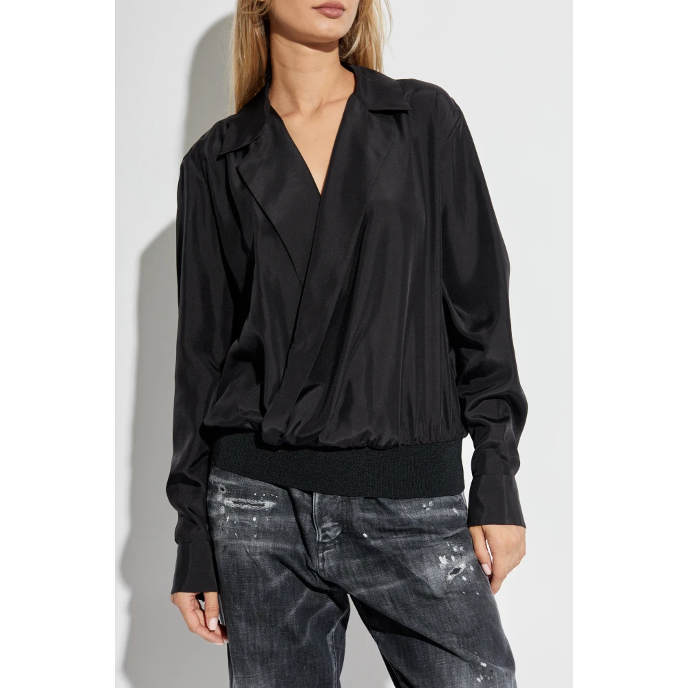 Dsquared2 Zijden top Black Dames