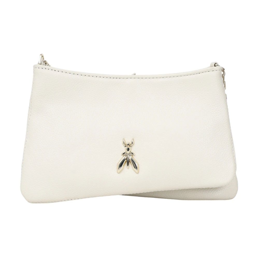 PATRIZIA PEPE Chique Witte Schoudertas Zwart Goud White Dames