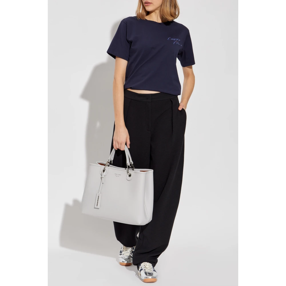 Emporio Armani T-shirt met logo Blue Dames