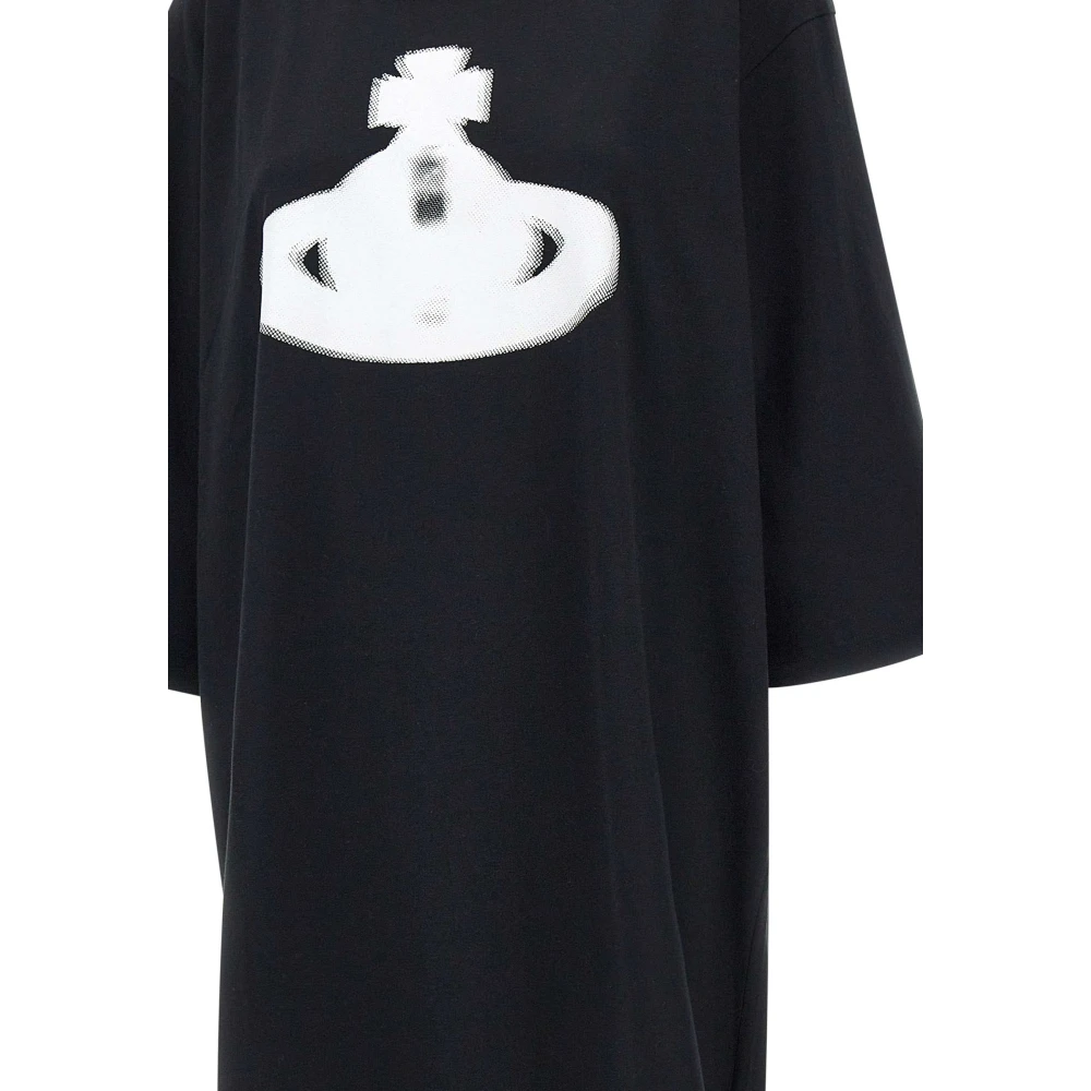 Vivienne Westwood Zwarte Halftone Orb Jersey Maxi Jurk Black Dames