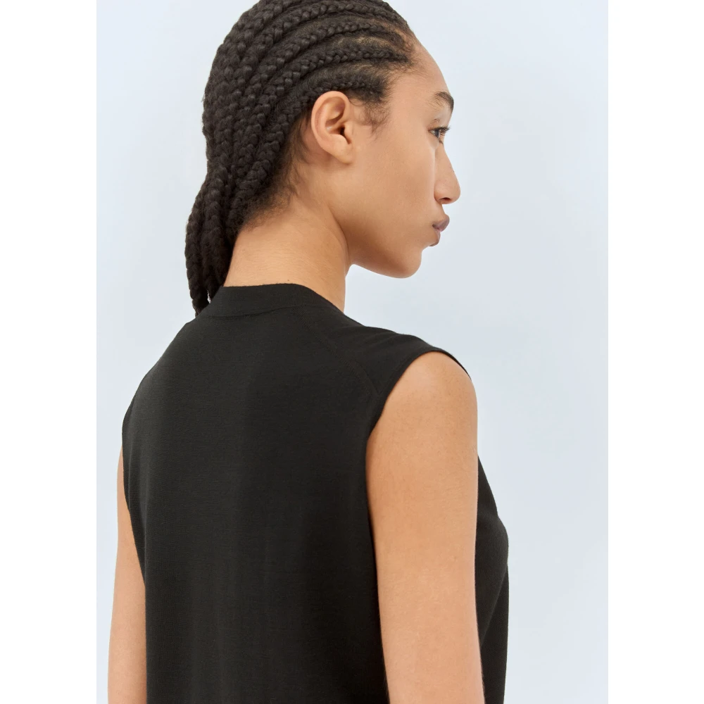The Row Wolgebreide V-hals Vest Black Dames
