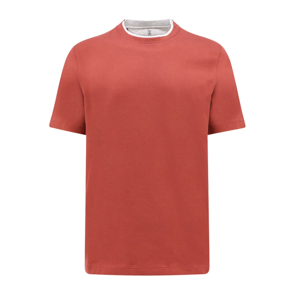 BRUNELLO CUCINELLI Katoenen Crew-neck T-shirt Brown Heren