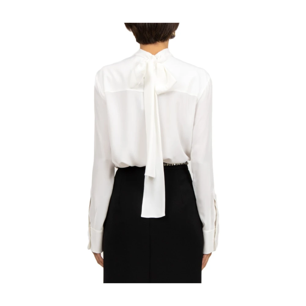 N21 Zijden Shawl Kraag Blouse White Dames