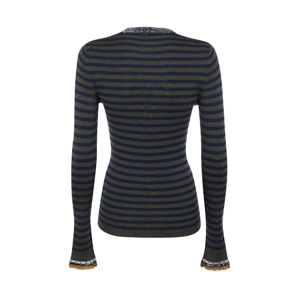 Dondup Gestreepte Mohair Trui Green Dames