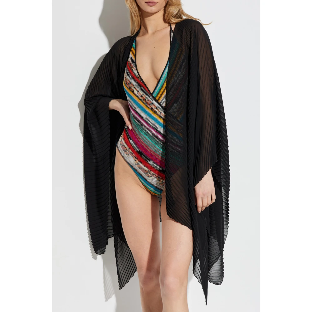 Emporio Armani Geplooide poncho Black Dames