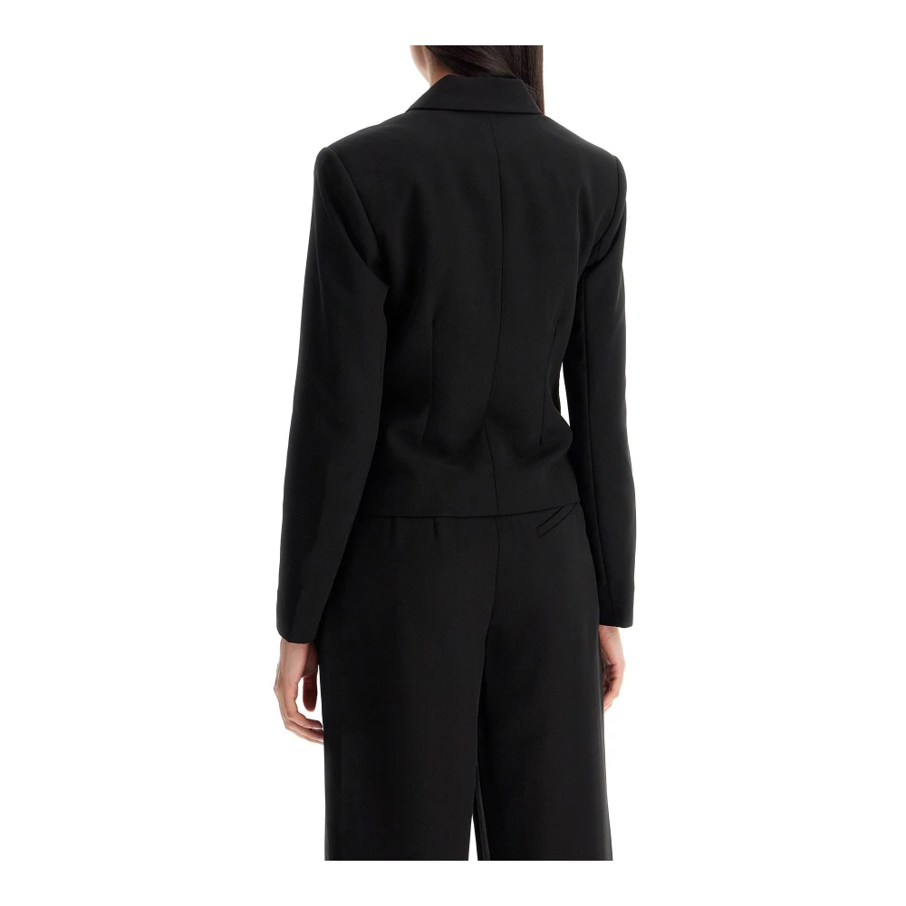 Ganni Slanke Silhouet Twill Blazer Black Dames