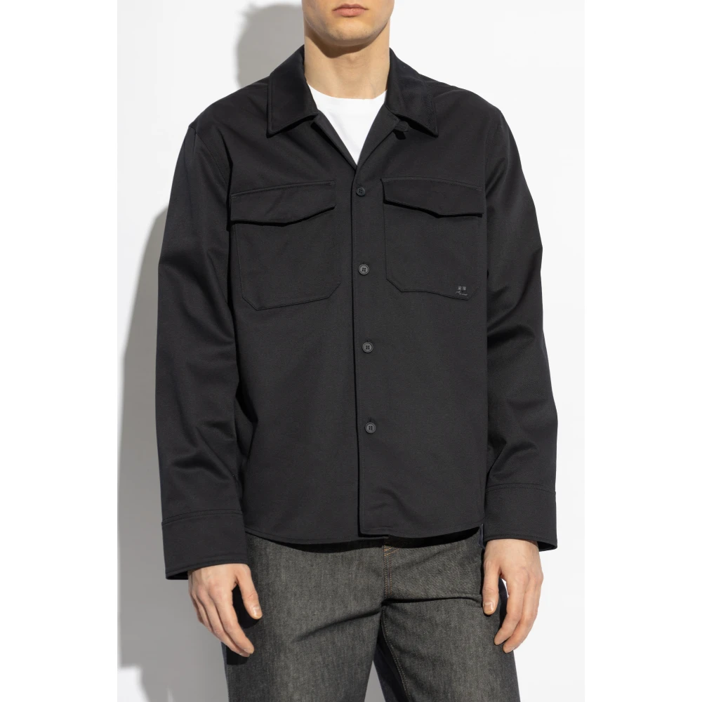 Courrèges Shirt met geborduurd logo Blue Heren