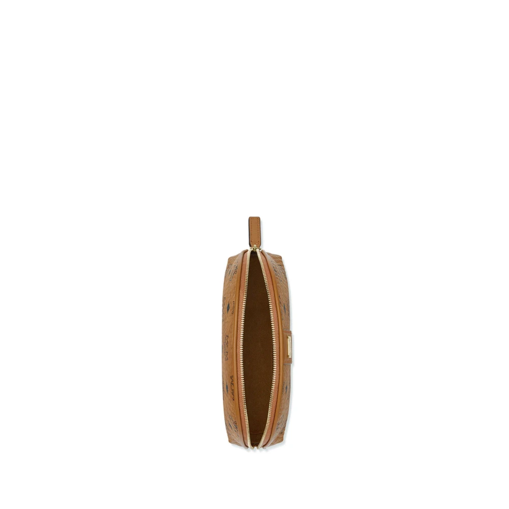 MCM Aren Cosmetische Tas in Visetos Brown Dames